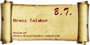 Brecz Talabor névjegykártya